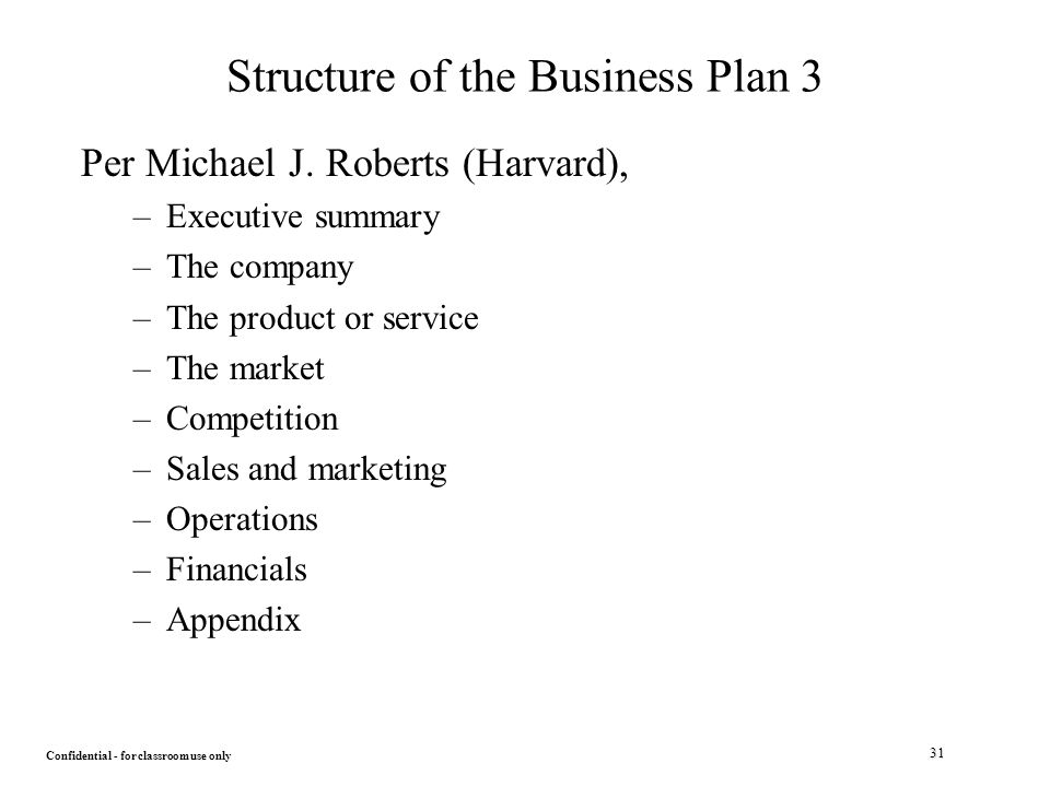 Basic Business Plan Structure